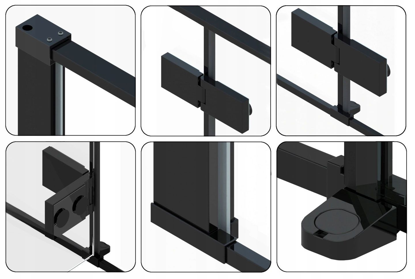 Zuhanyajtó Rea Fargo Black Mat 110 3