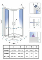 Zuhanykabin REA Look Chrome 80x80 Zuhanytálca Nélkül 6