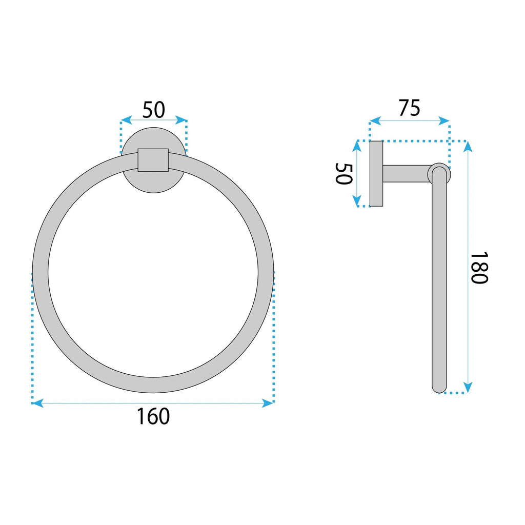Fürdőszoba Fogas Ring 5710 Galo Brush Nickel 6