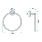 Fürdőszoba Fogas Ring 5710 Galo Brush Nickel 6