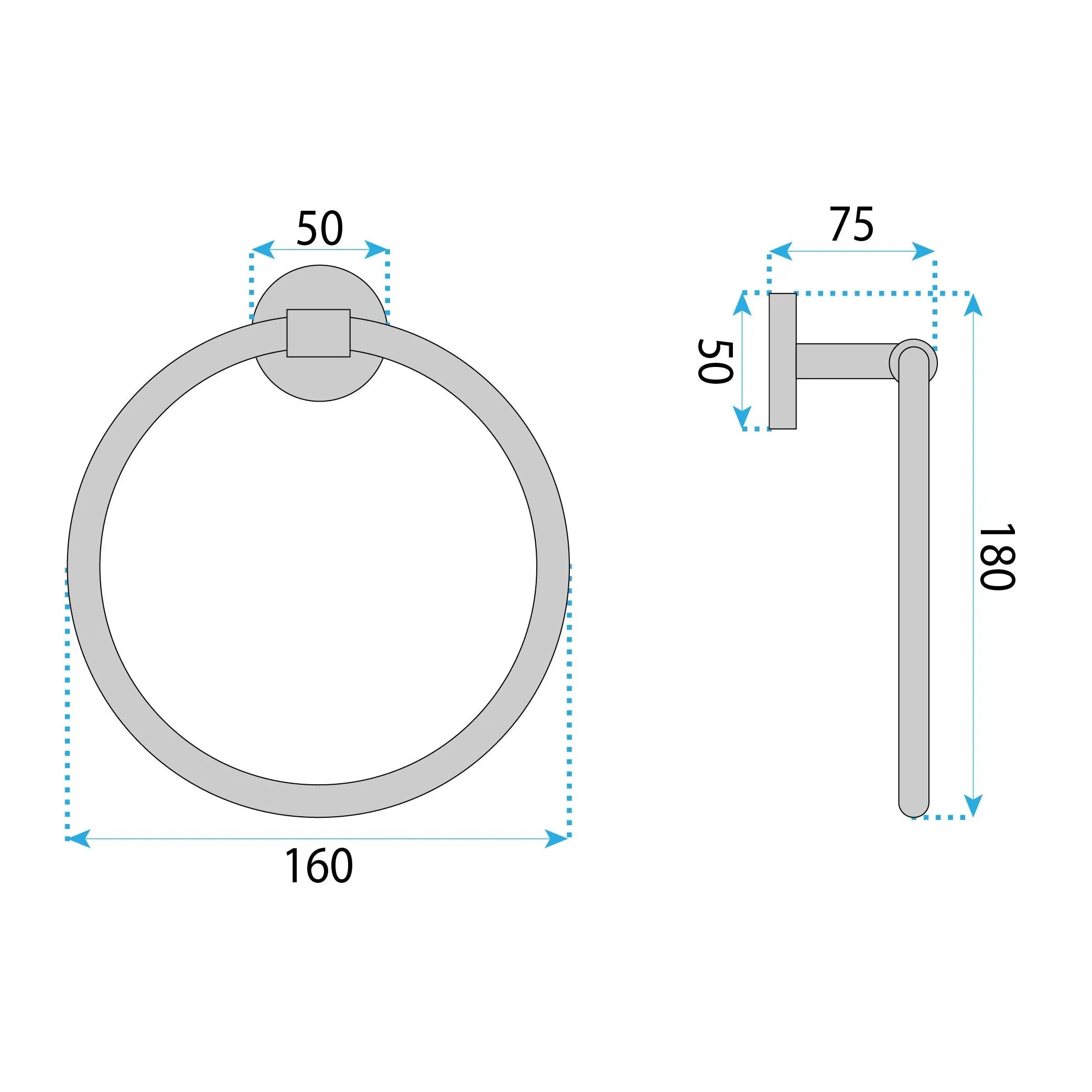 Fürdőszoba Fogas Ring 5710 Galo Brush Nickel 6