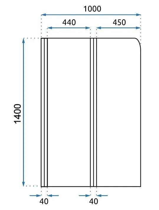 Fürdőkádparaván Rea Agat-2 100 Cm 6