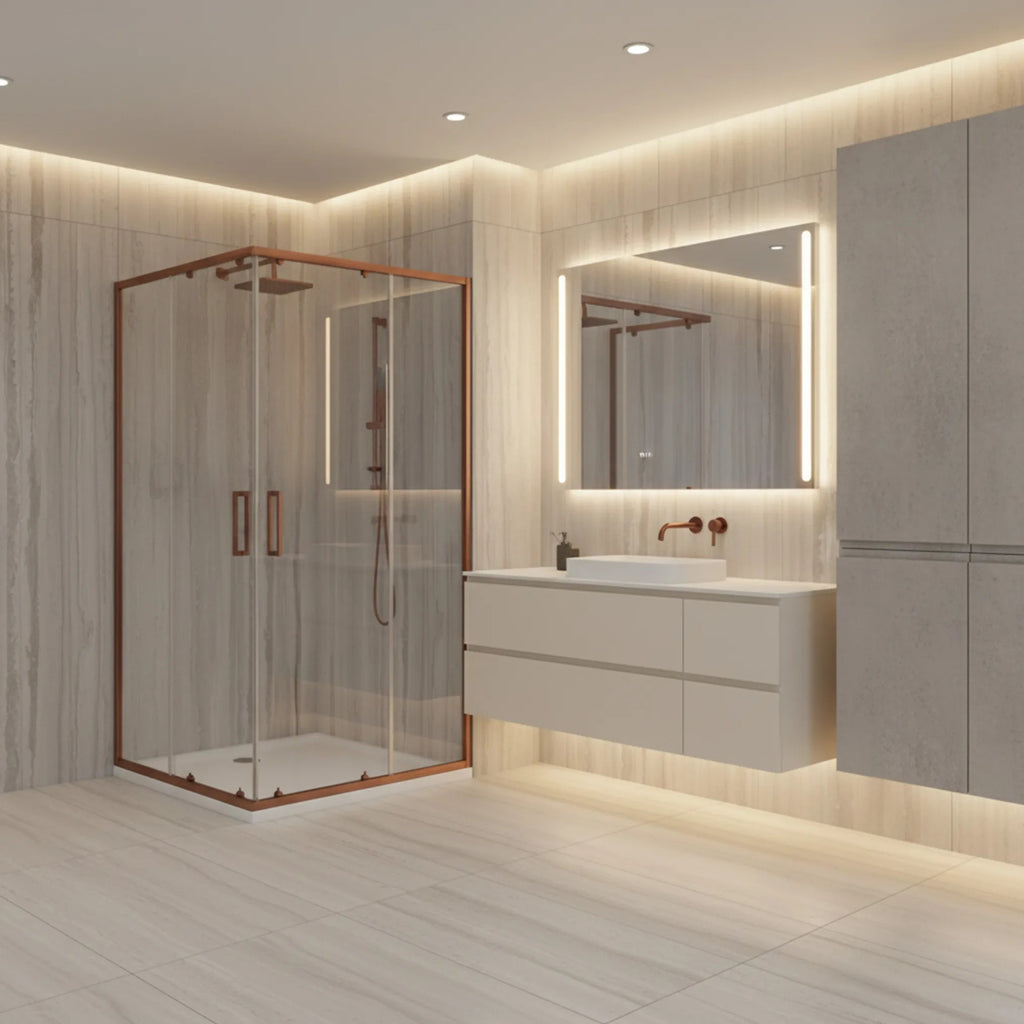 Zuhanykabin Rea City 80x100 Brush Copper Fehér Savoy Zuhanytálcával 6