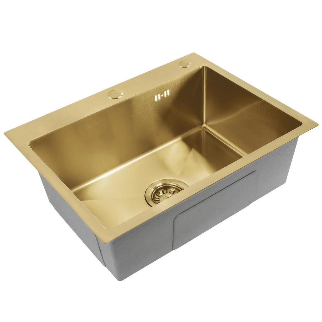 Acél Mosogatótálca Liam BRUSH GOLD Konyhai Csaptelep Nélkül 6