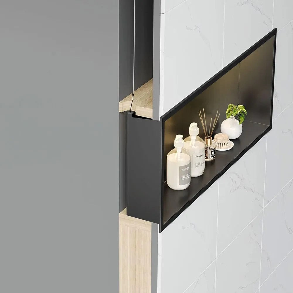 Süllyesztett Fürdőszobai Polc LED 30x45 Black 6