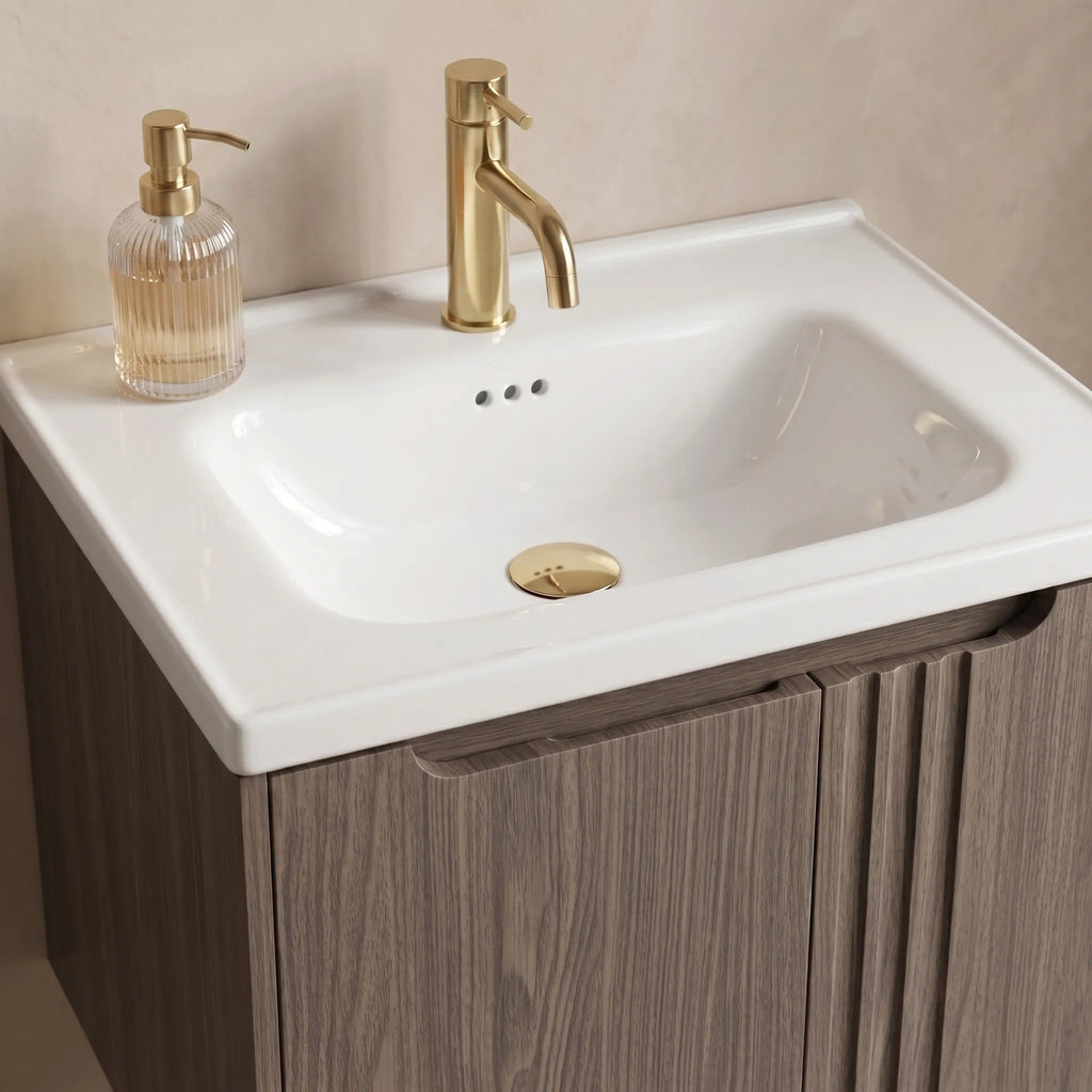 Fürdőszobaszekrény Mosdókagylóval Rea DB86-60L-1 Dark 60cm 6