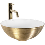 Pultos Mosdókagyló REA STELLA Gold Brush / White 6