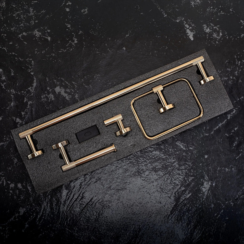 Fürdőszobai Kiegészítő Szett GRID Gold 4 Darabos 6