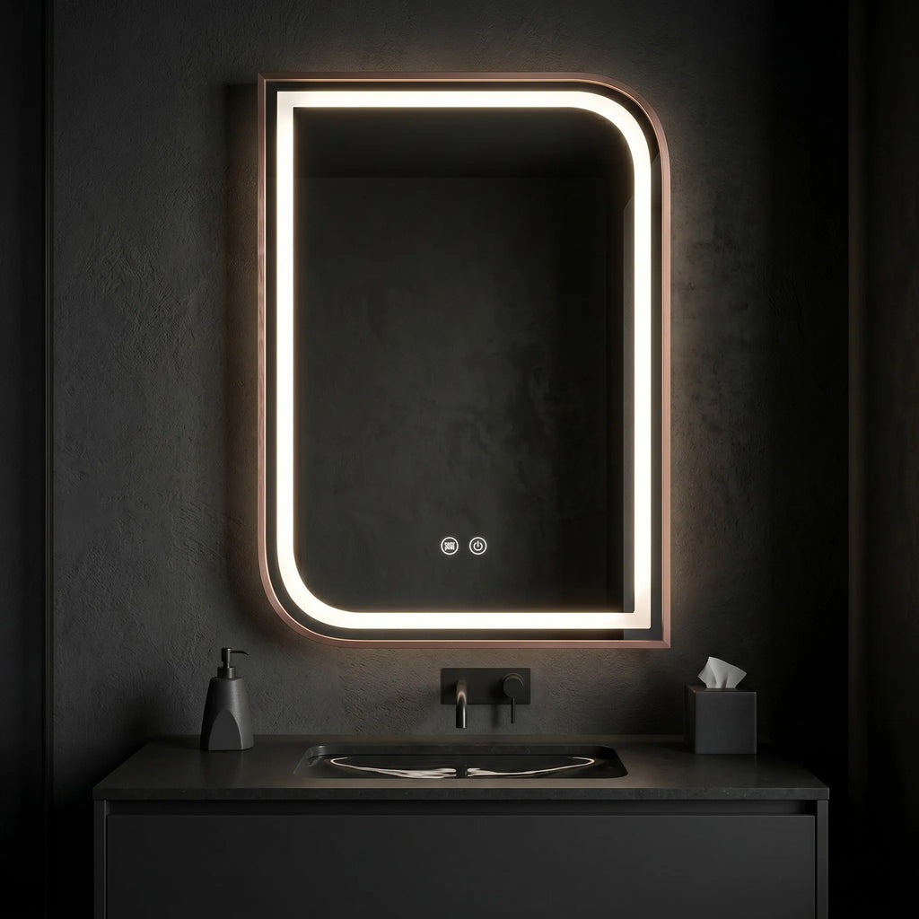 LED Tükör ZONE 80x60 BRUSH ROSE GOLD 6