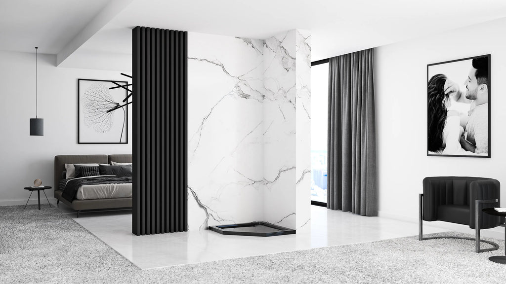 Zuhanytálca Diamond Black 90x90 6