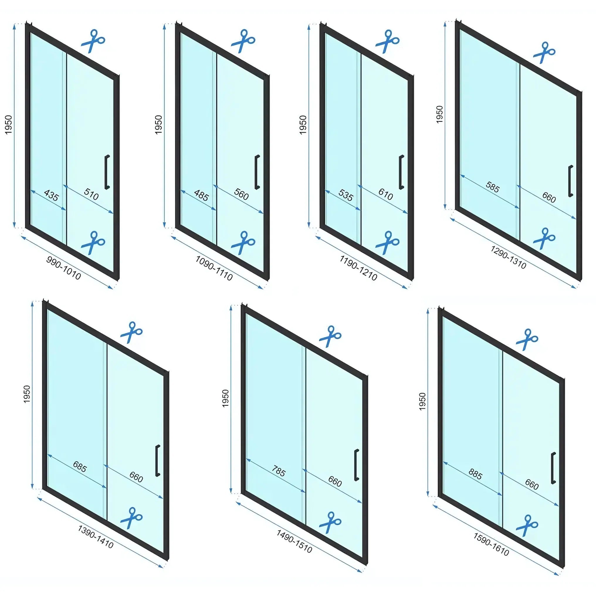 Zuhanykabin REA Rapid Slide Chrome Ajtó: 100 Fal: 80 6