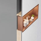 Süllyesztett Fürdőszobai Polc LED 30x45 Brush Copper 6