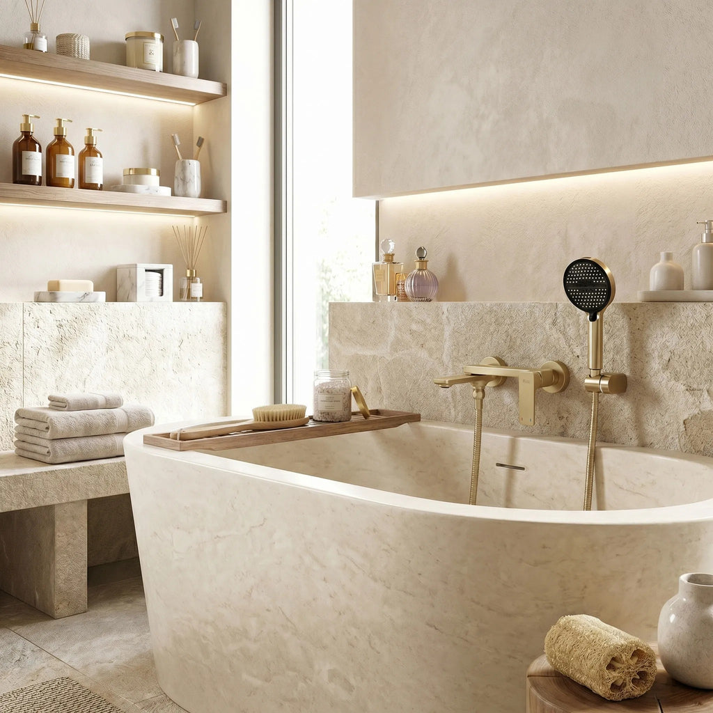 Fürdőkád Csaptelep PREMIUM REA Prime Gold Brush 6