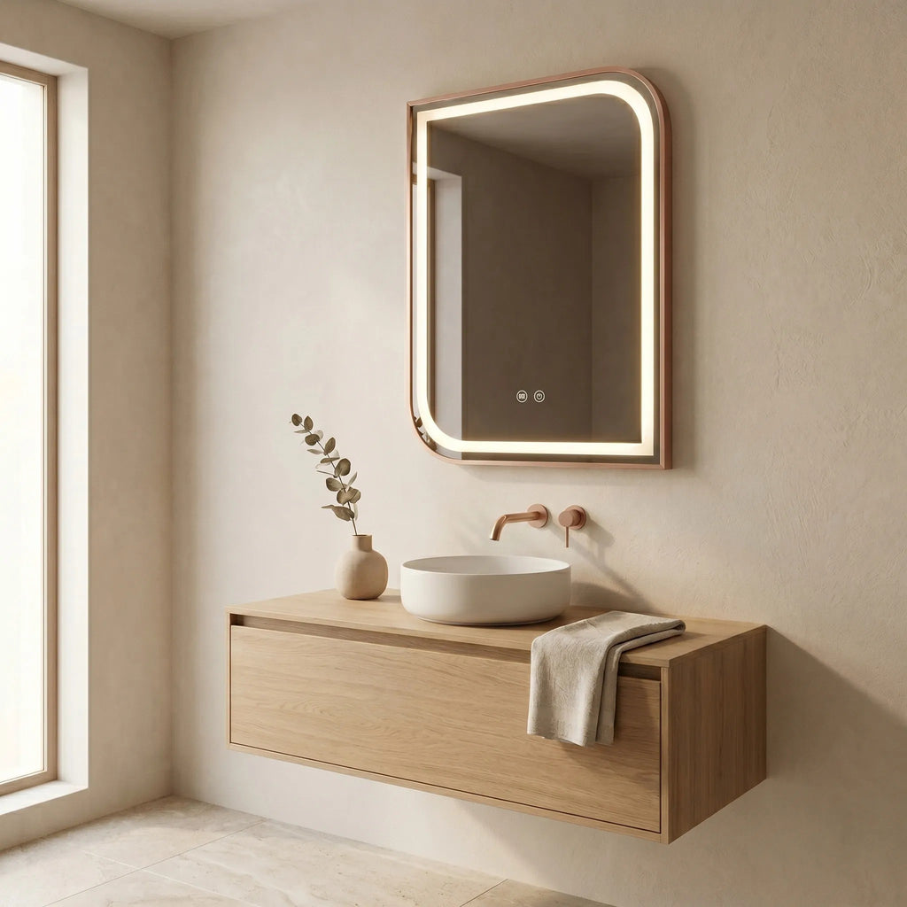 LED Tükör ZONE 70x50 BRUSH ROSE GOLD 6