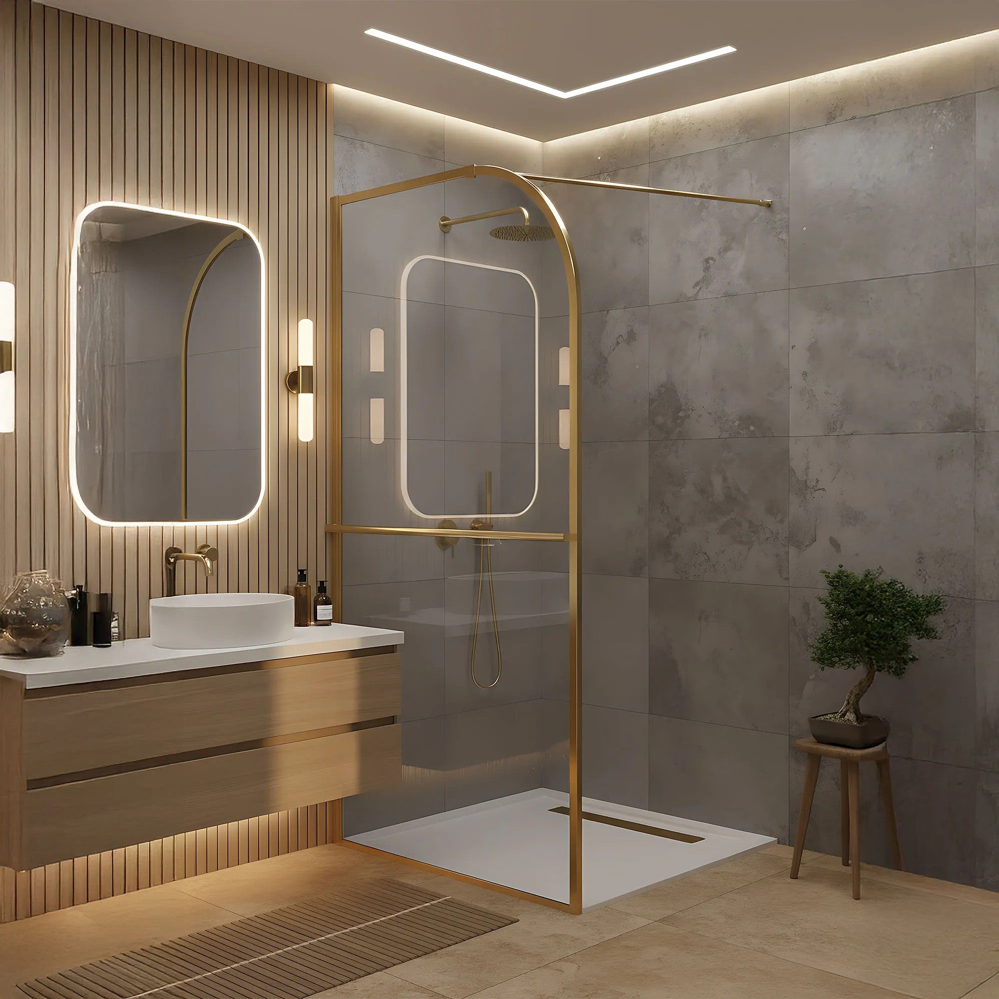 Zuhanyfal Rea Sky Brush Gold 120 6