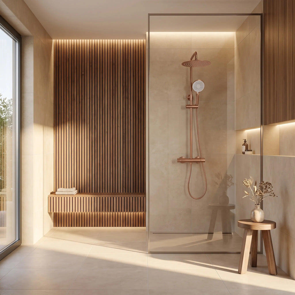 Termosztátos Zuhanyszett Drop Brush Copper 6