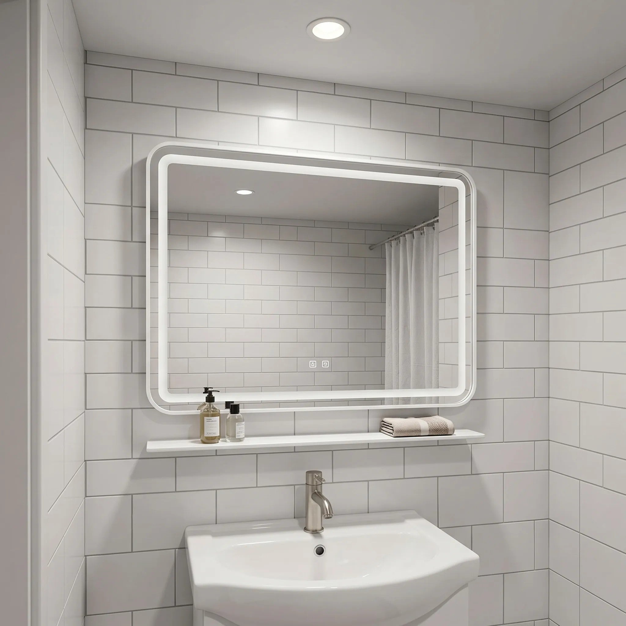 LED Fali Tükör Polccal 80x60 Cm L-8060 6
