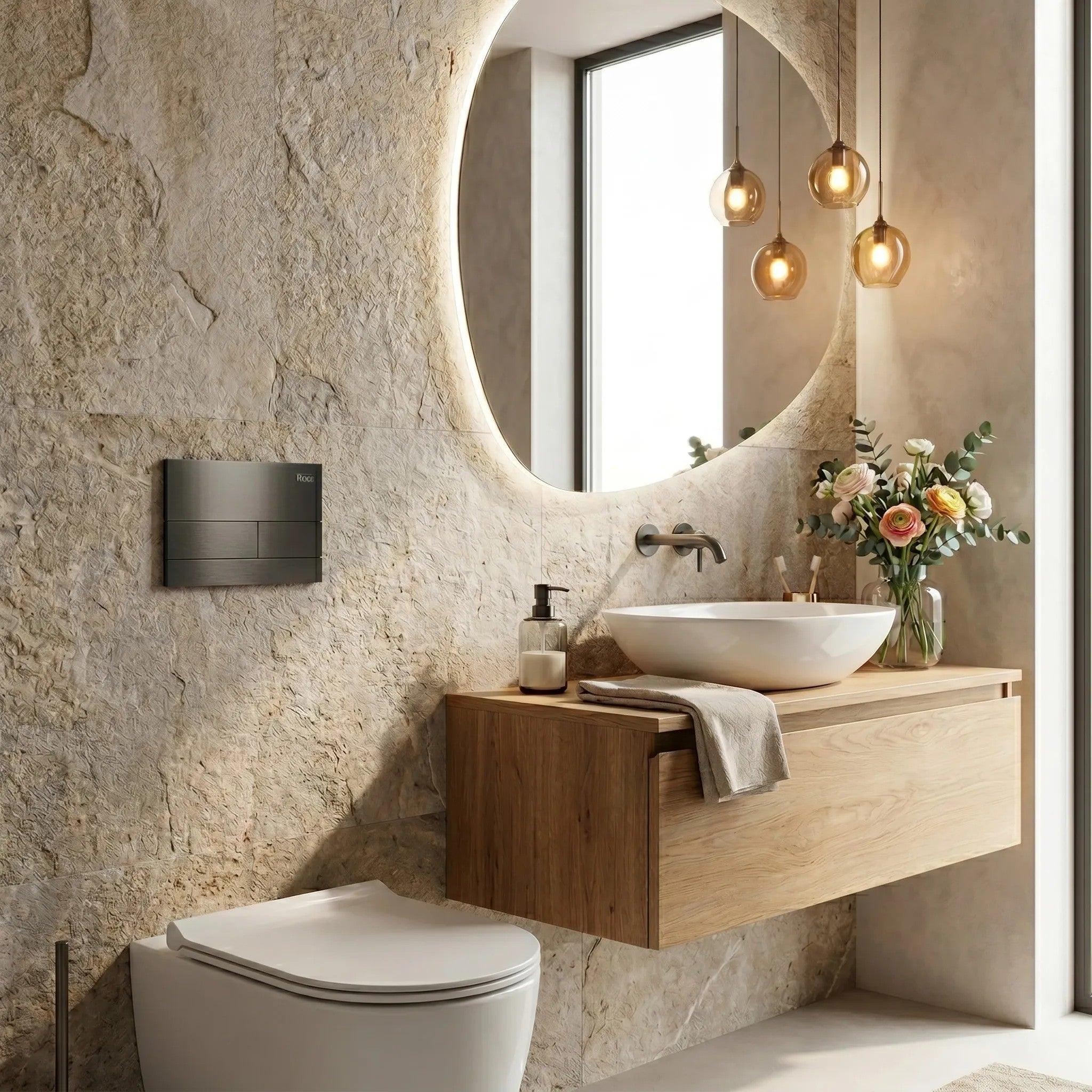 Beépíthető WC Tartókeret Szett Slim 024N T Titan Nyomólappal 6
