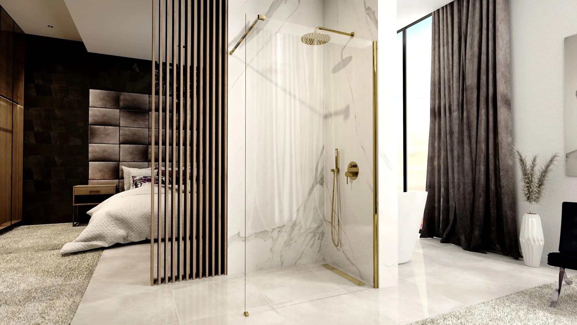 Zuhanyfal Rea Aero Gold 110 Walk In 6