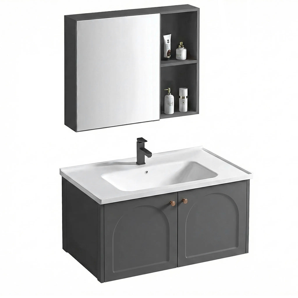 Fürdőszobabútor Szett Mosdóval Denver 80cm Grey 6