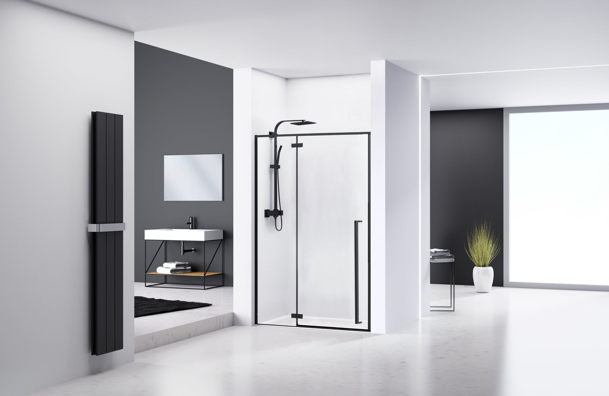 Zuhanyajtó Rea Fargo Black Mat 120 2