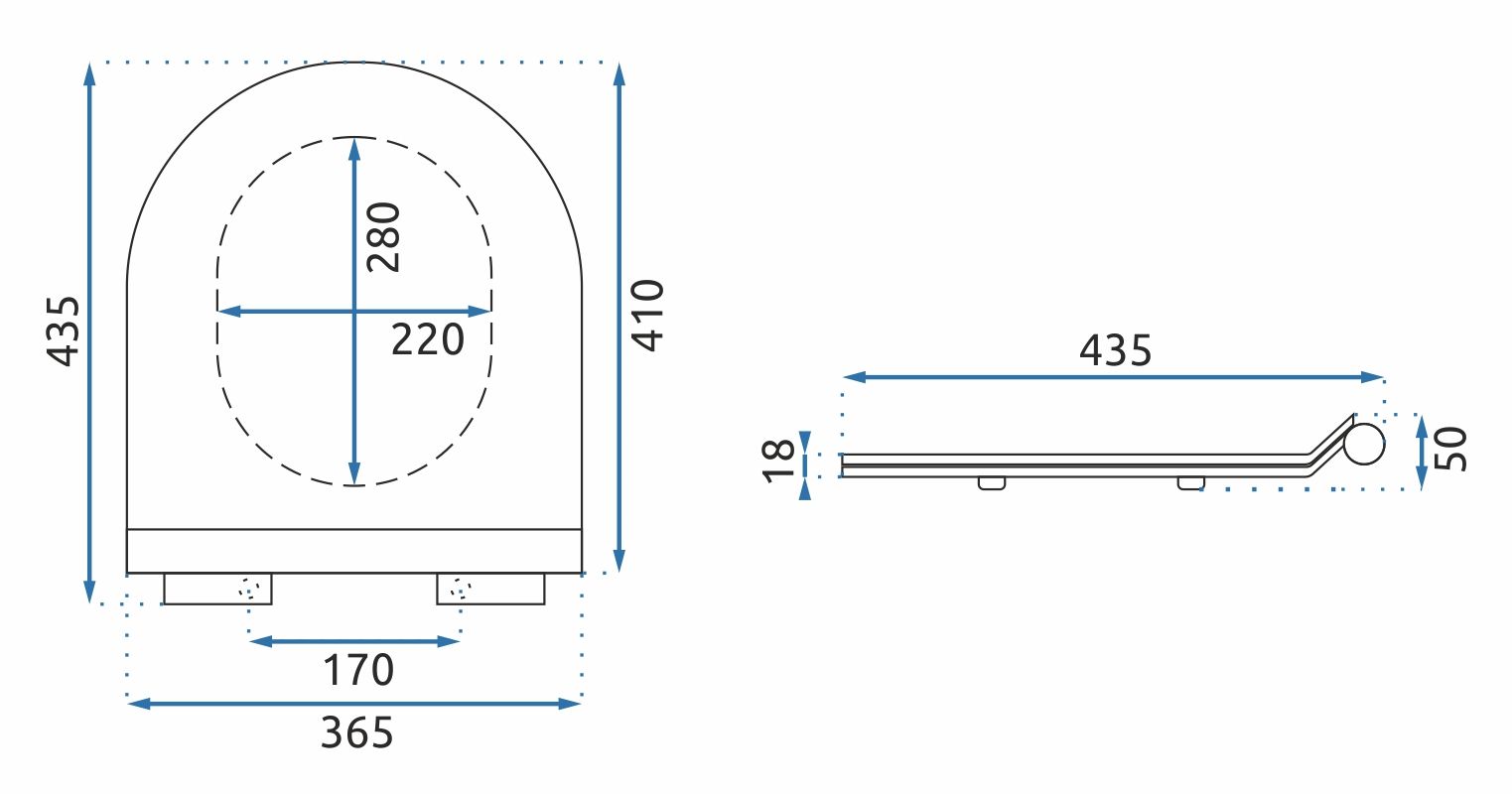 Slow-closing Toilet Seat Carlo Granit Shiny Duroplast Slim 6