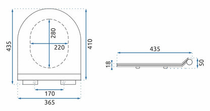 Slow-closing Toilet Seat Carlo Granit Shiny Duroplast Slim 6
