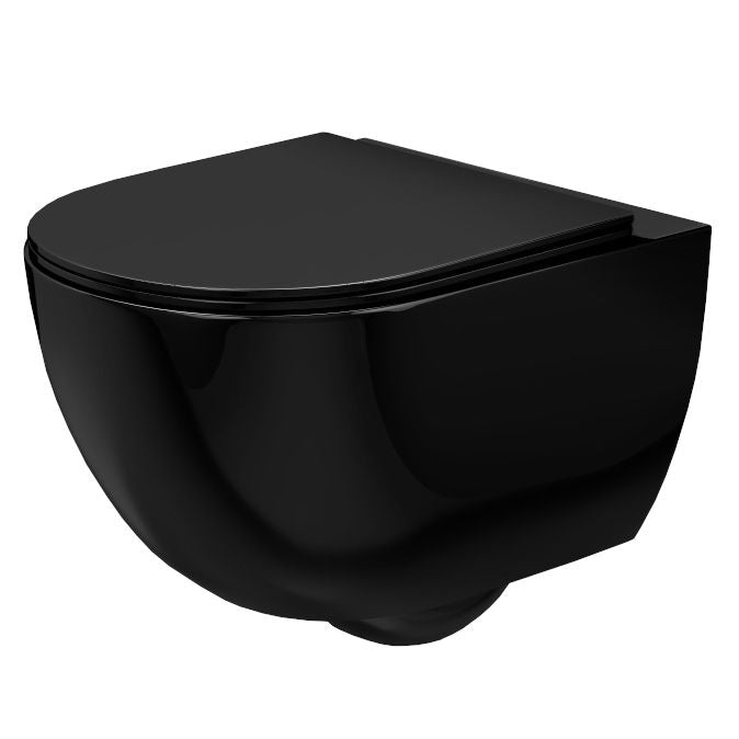 Felfüggesztett Wc Csésze Carlo Mini Rimless Flat Black 1