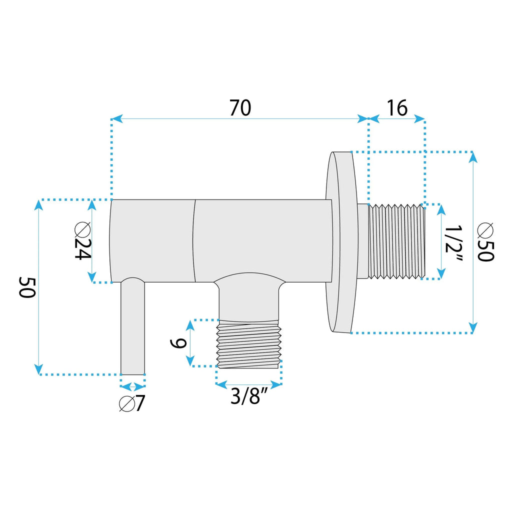 Sarokszelep 1/2" X 3/8" Black 7