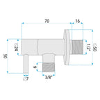 Sarokszelep 1/2" X 3/8" Black 7
