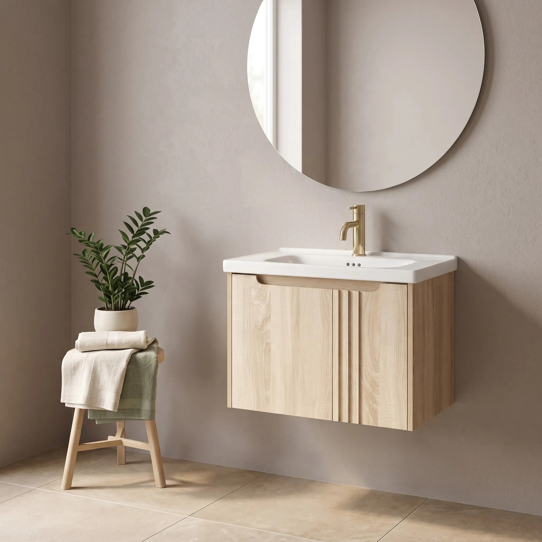 Fürdőszobaszekrény Mosdókagylóval Rea DB86-60L-3 Light 60cm 7