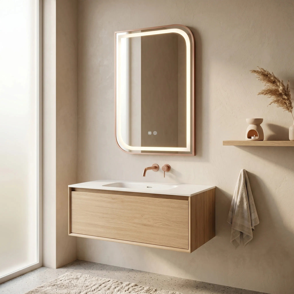 LED Tükör ZONE 70x50 BRUSH ROSE GOLD 7
