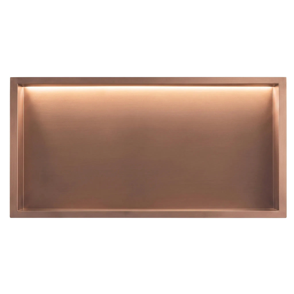 Süllyesztett Fürdőszobai Polc LED 30x60 Brush Copper 7