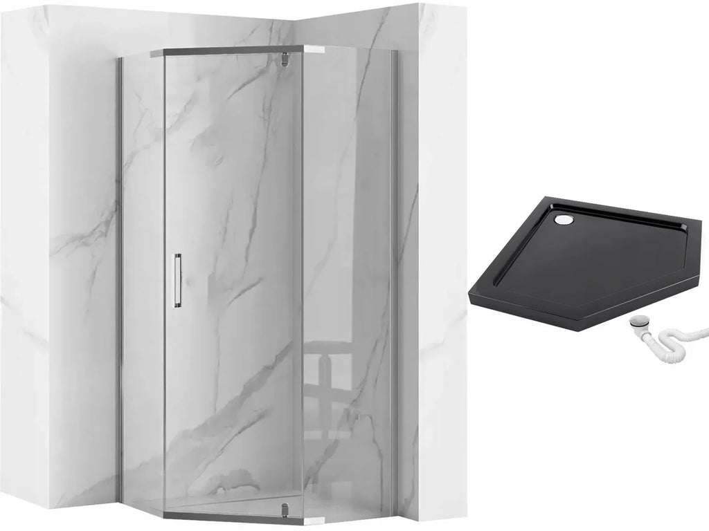 Zuhanykabin AXIN Chrom 90x90 Fekete Diamond Zuhanytálcával 7