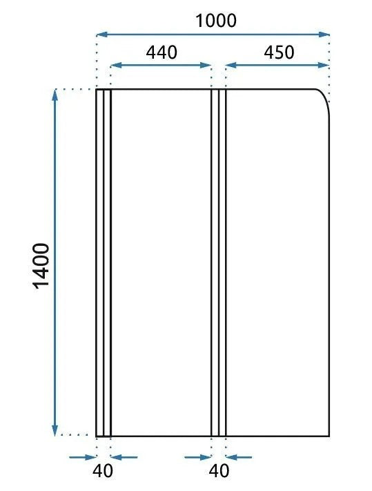 Fürdőkádparaván Rea Agat-2 100 Cm BRUSH GOLD 7
