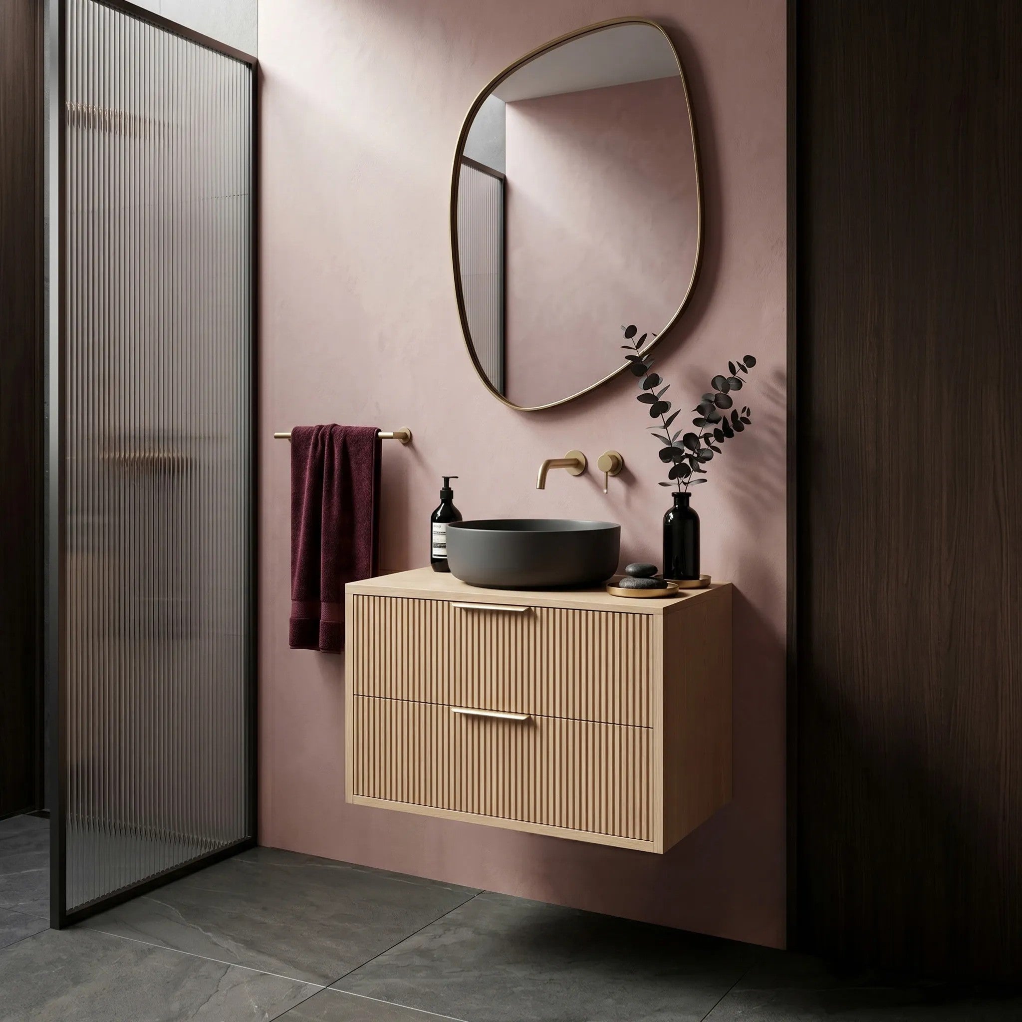 Mosdószekrény Rea Mono 60cm Beige 7