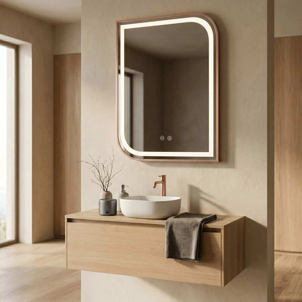 LED Tükör ZONE 80x60 BRUSH ROSE GOLD 7