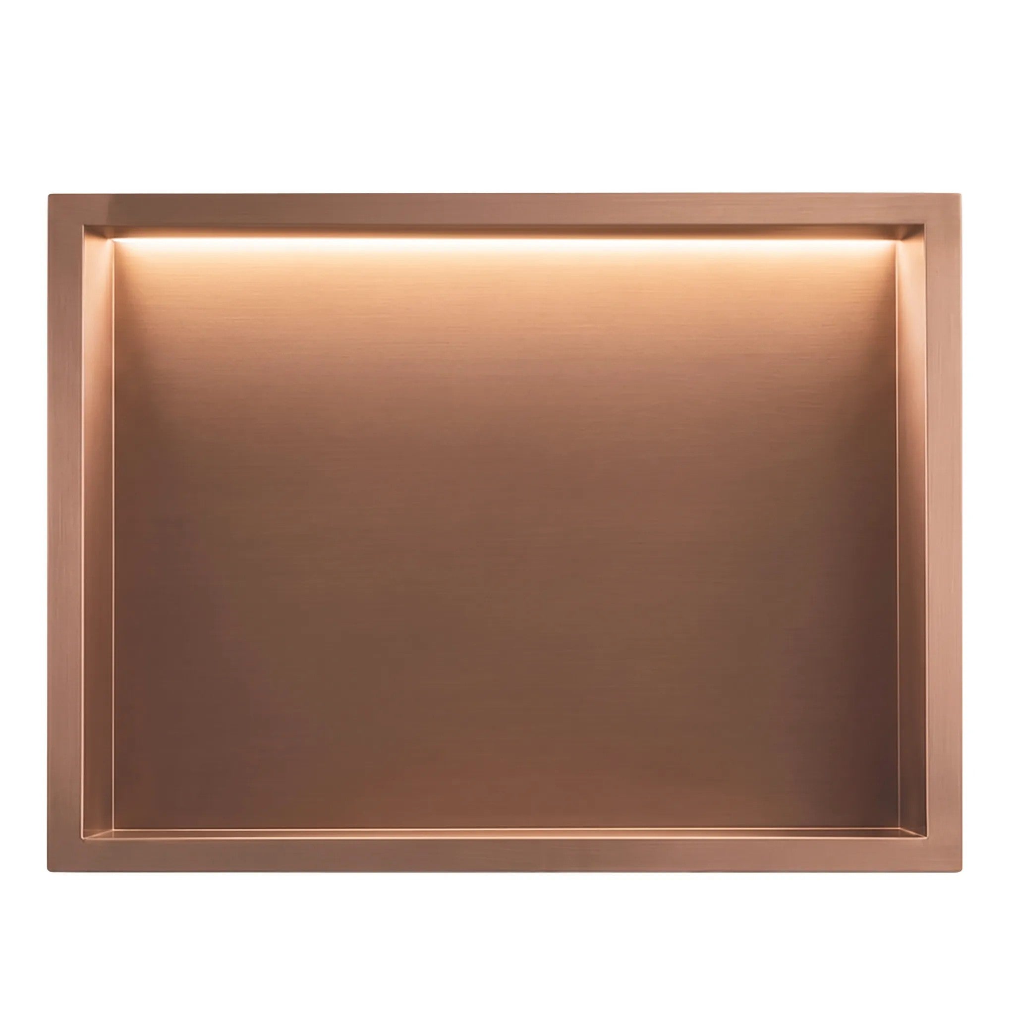 Süllyesztett Fürdőszobai Polc LED 30x45 Brush Copper 7