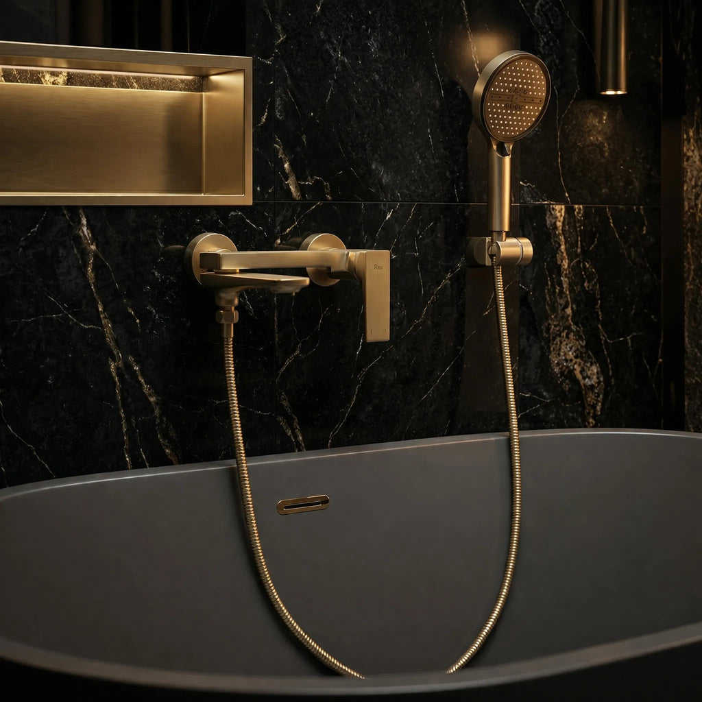 Fürdőkád Csaptelep PREMIUM REA Prime Gold Brush 7