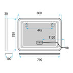 LED Fali Tükör Polccal 80x60 Cm L-8060 7