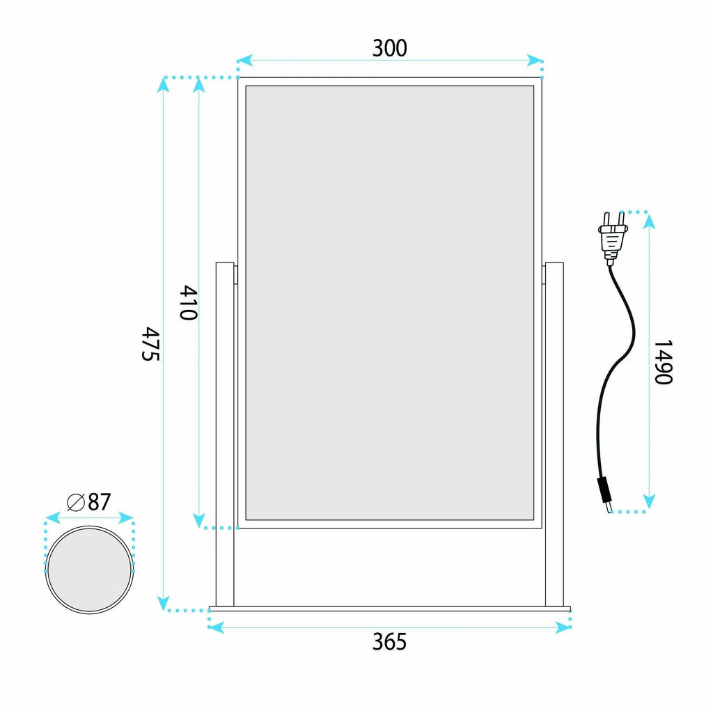 LED Tükör LUMI White 30x40cm 7