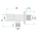 Sarokszelep 02 1/2" X 3/8" Chrome 7