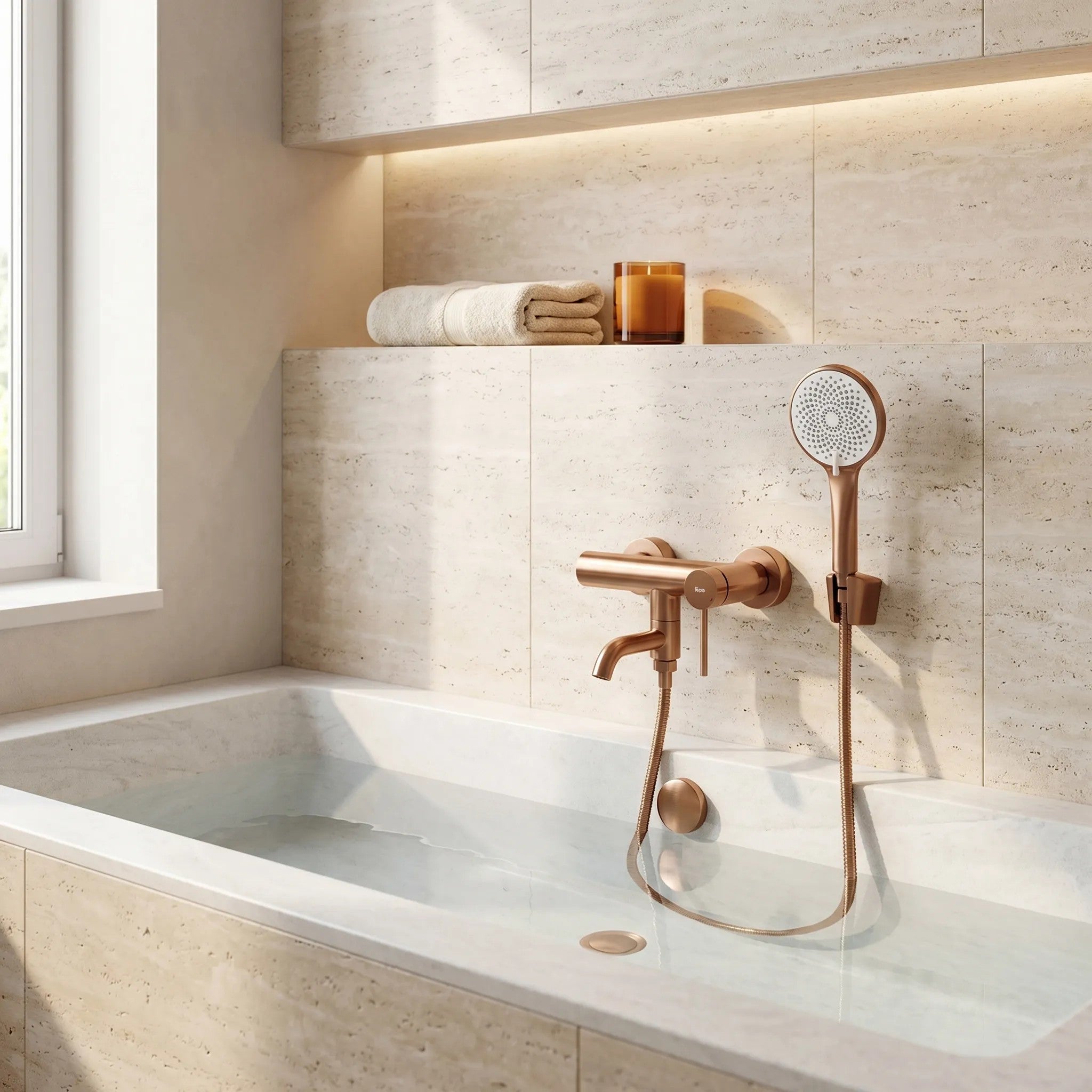 Kádtöltő Csaptelep Rea Clif Brushed Copper 7