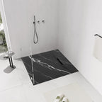 Zuhanytálca Bazalt CARRARA BLACK 90x90 7