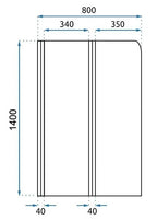 Fürdőkádparaván Rea Agat-2 80cm BRUSH GOLD 7