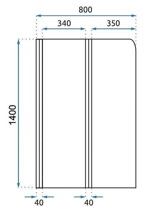 Fürdőkádparaván Rea Agat-2 80cm BRUSH GOLD 7