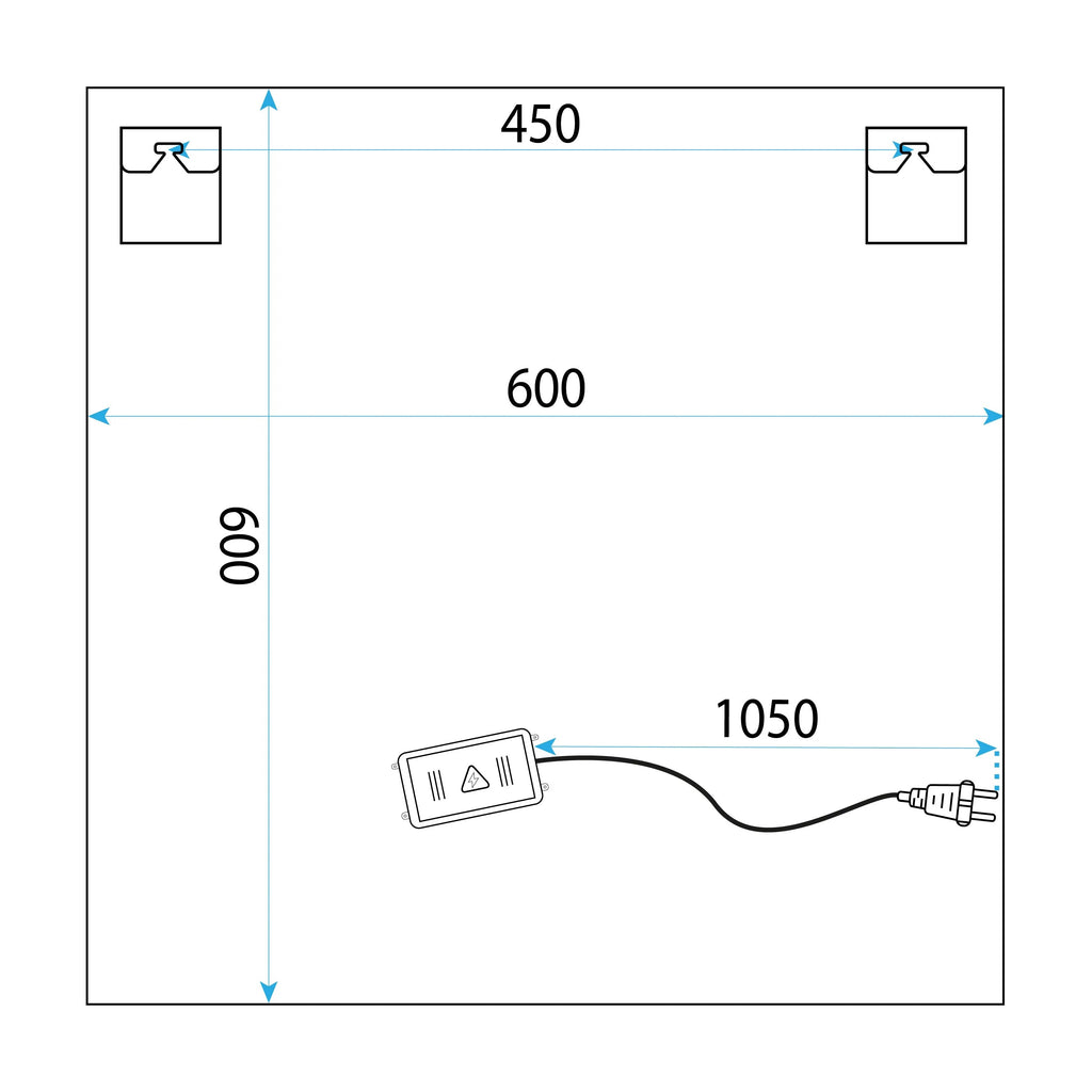 LED Tükör 60x60 YH-BL-12 7