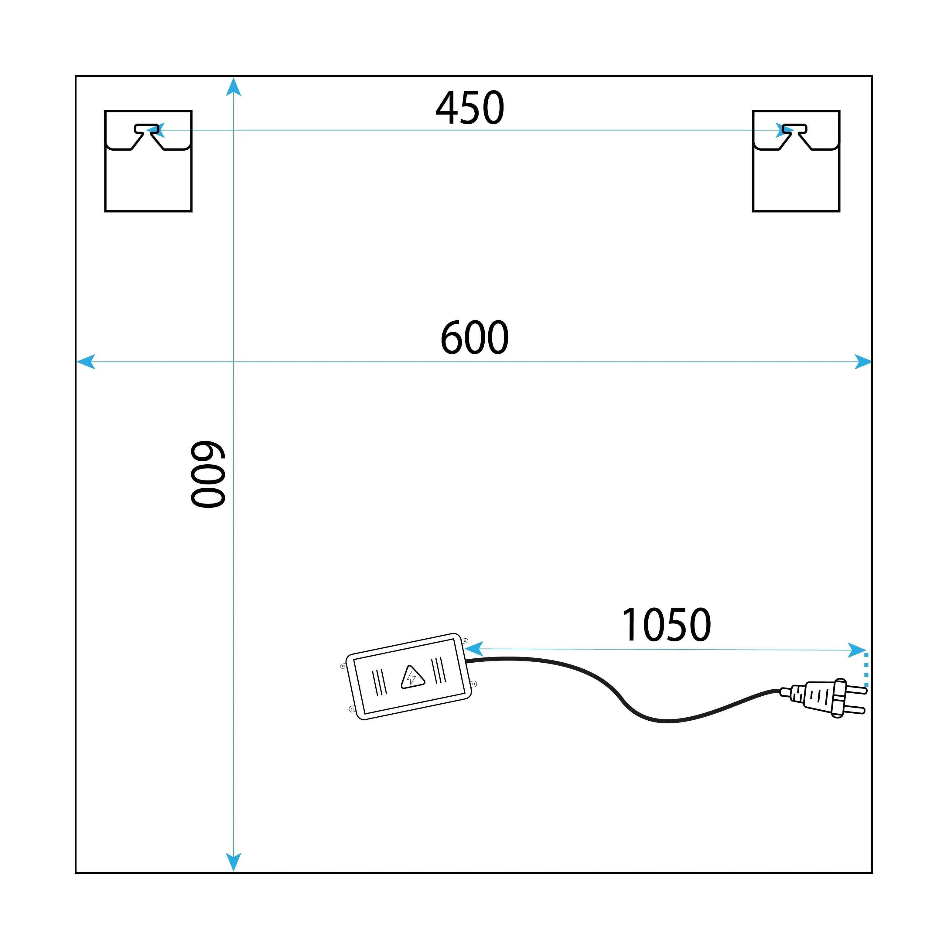 LED Tükör 60x60 YH-BL-12 7