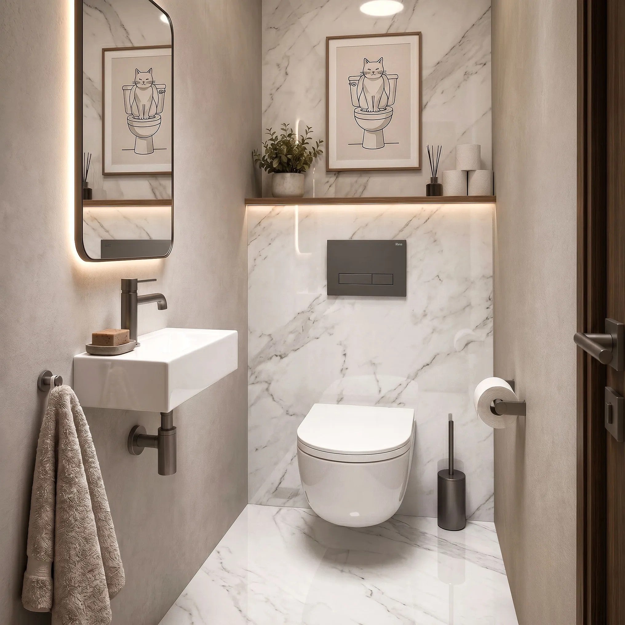 Beépíthető WC Tartókeret Szett Slim 024N HD Titan Nyomólappal 7