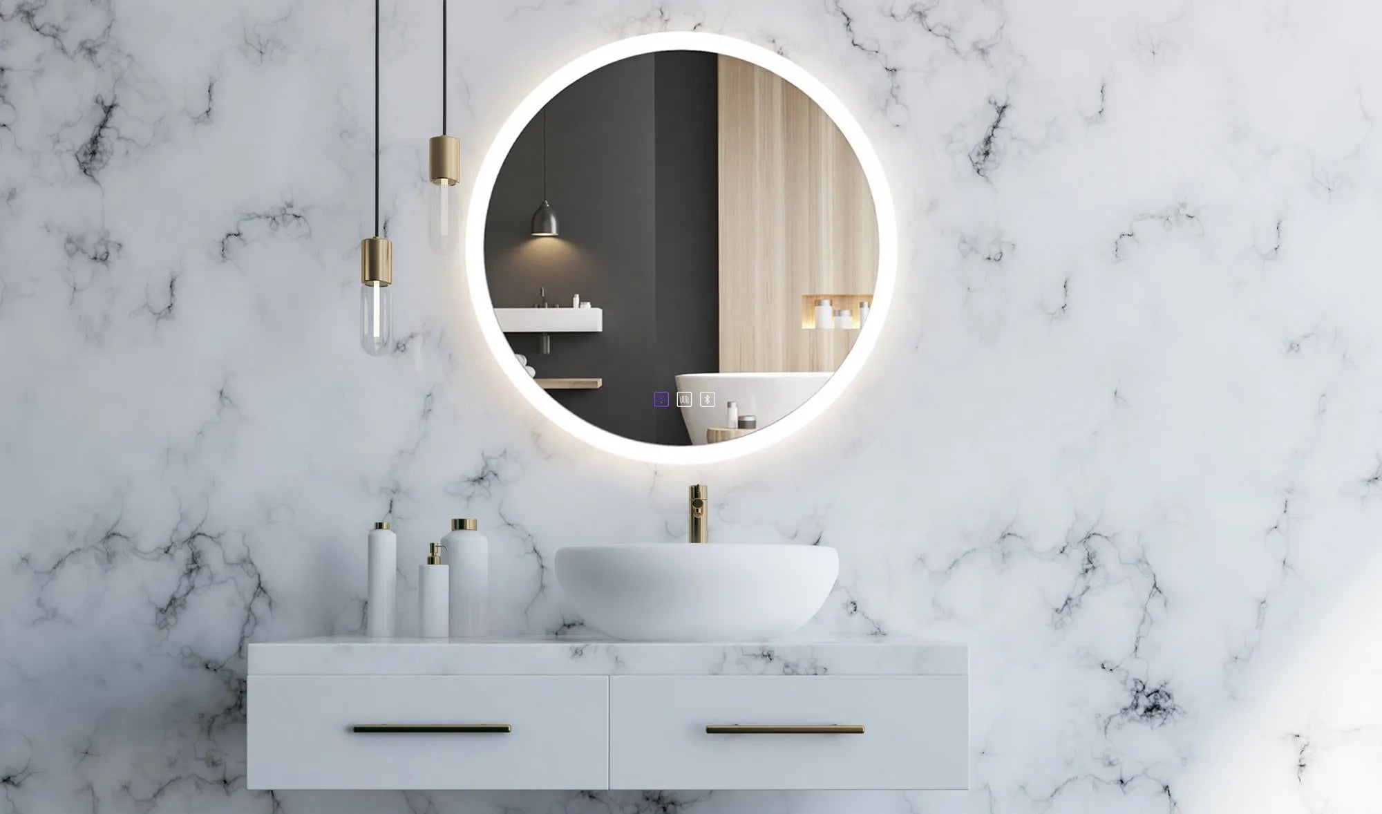 Tükör LED BLUETOOTH FFJ 60cm 7